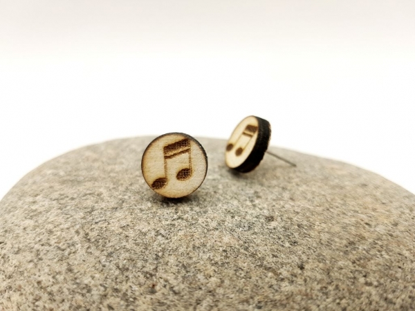 Noten Holz Ohrstecker